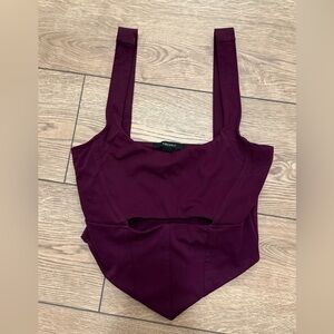 Forever 21 Small Burgundy Cutout tank